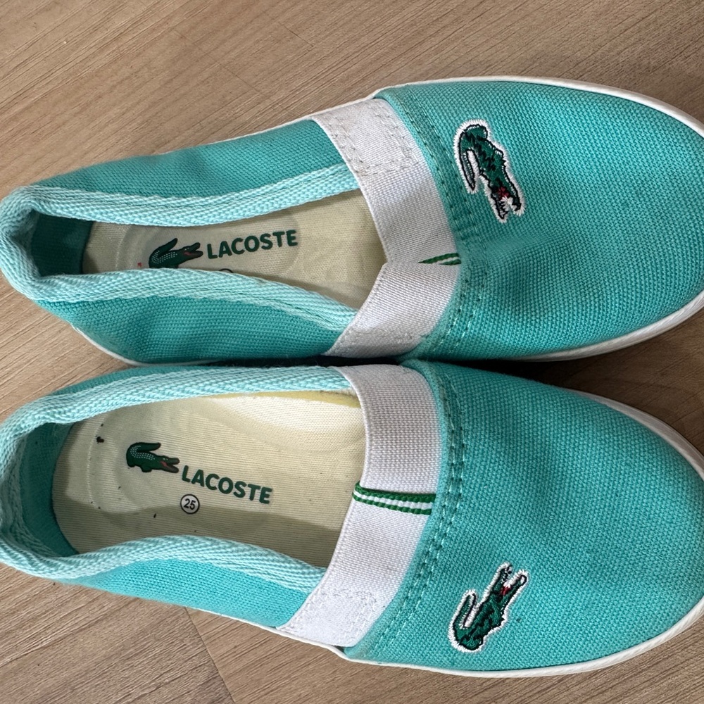 Lacoste Aqua Canvas Slip-Ons for kids